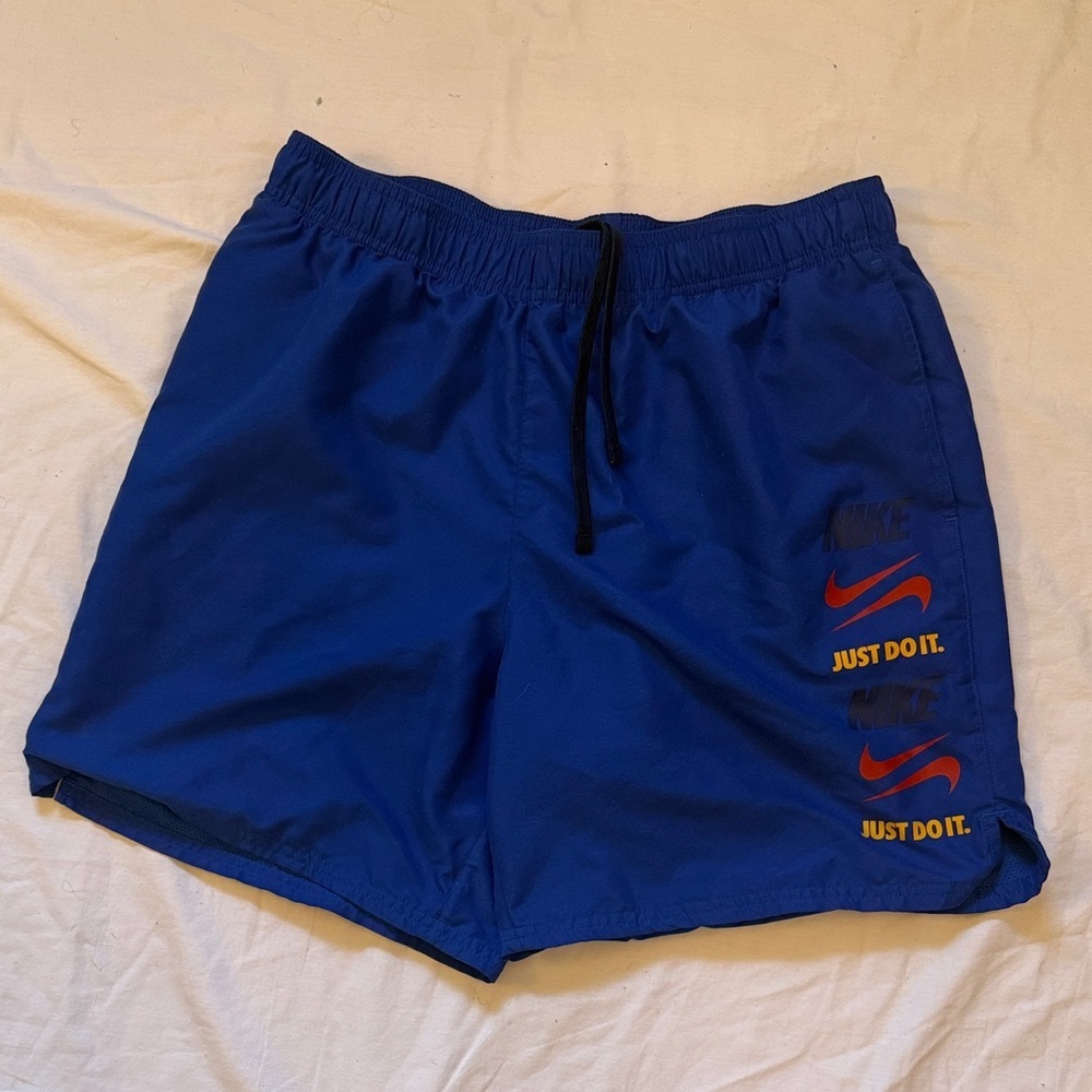 Nike Royal Blue Shorts with Red and Yellow Accents cut tag - Picture 4 of 9